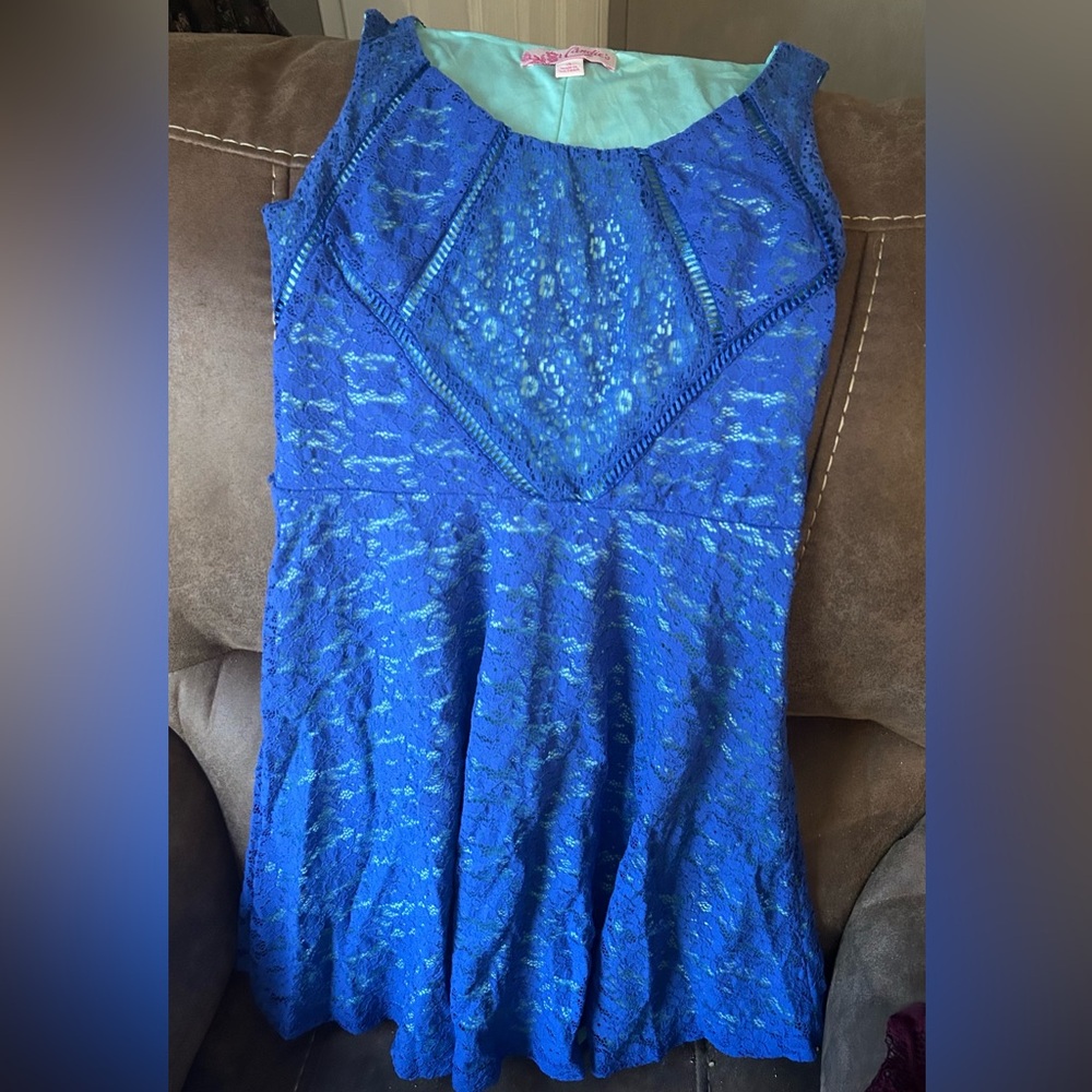 Candie's Royal Blue Lace Midi Dress